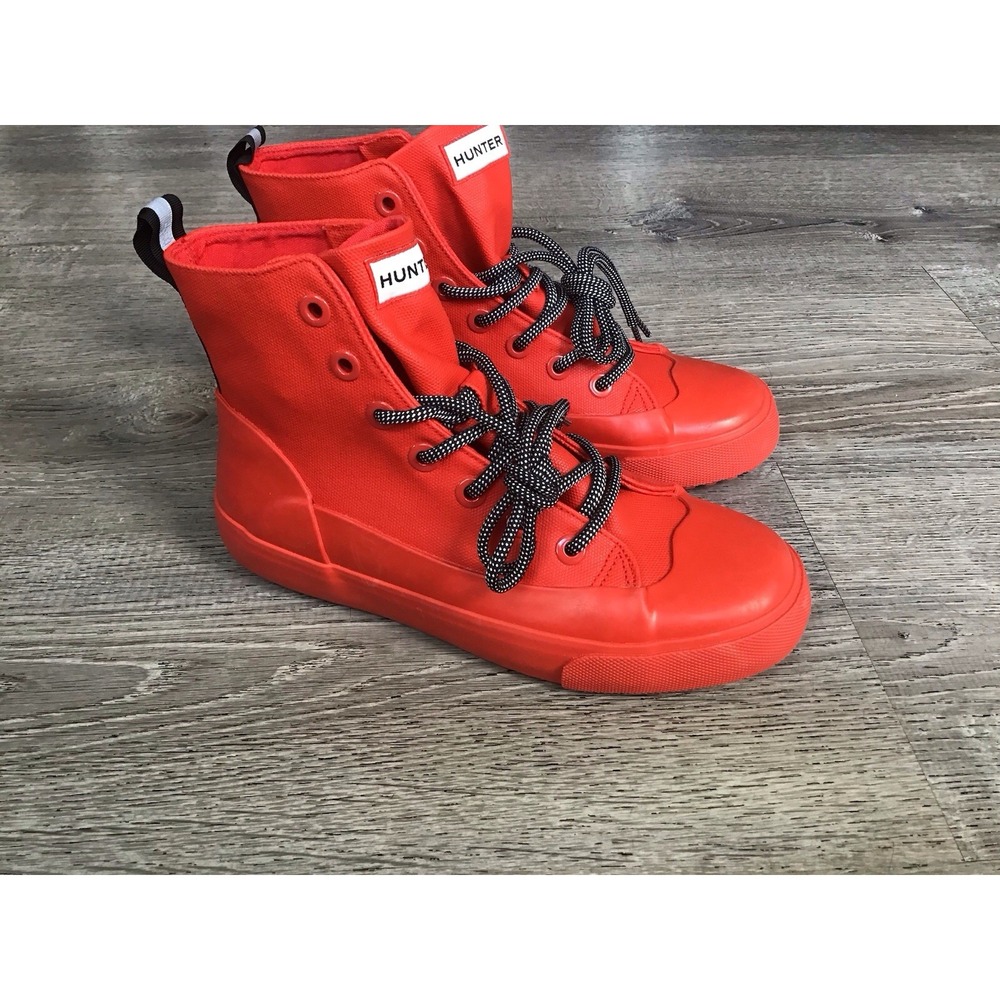 Hunter for Target Canvas Dipped Red Ankle Rain Boots Sneakers M 5 / Womens 7